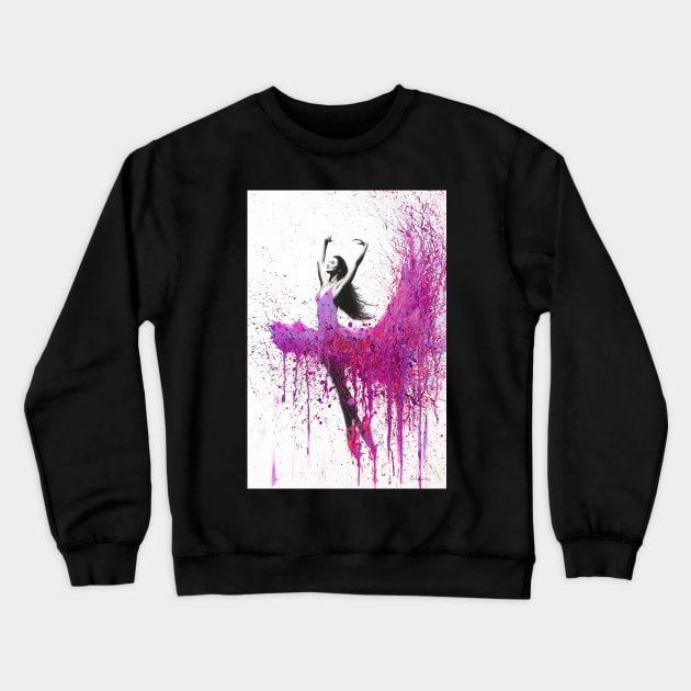 Pink Dancer Crewneck Sweatshirt by AshvinHarrison